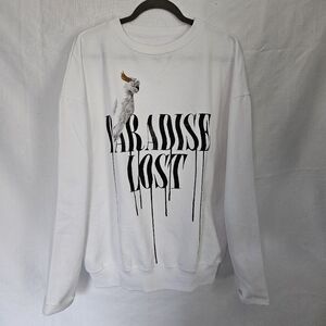 White Crewneck Sweater Chill Oversized Size Small